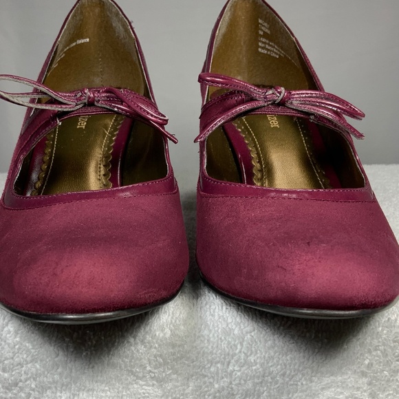 Naturalizer Suede Mary Jane Maroon Heels - SZ 9 - Picture 4 of 13